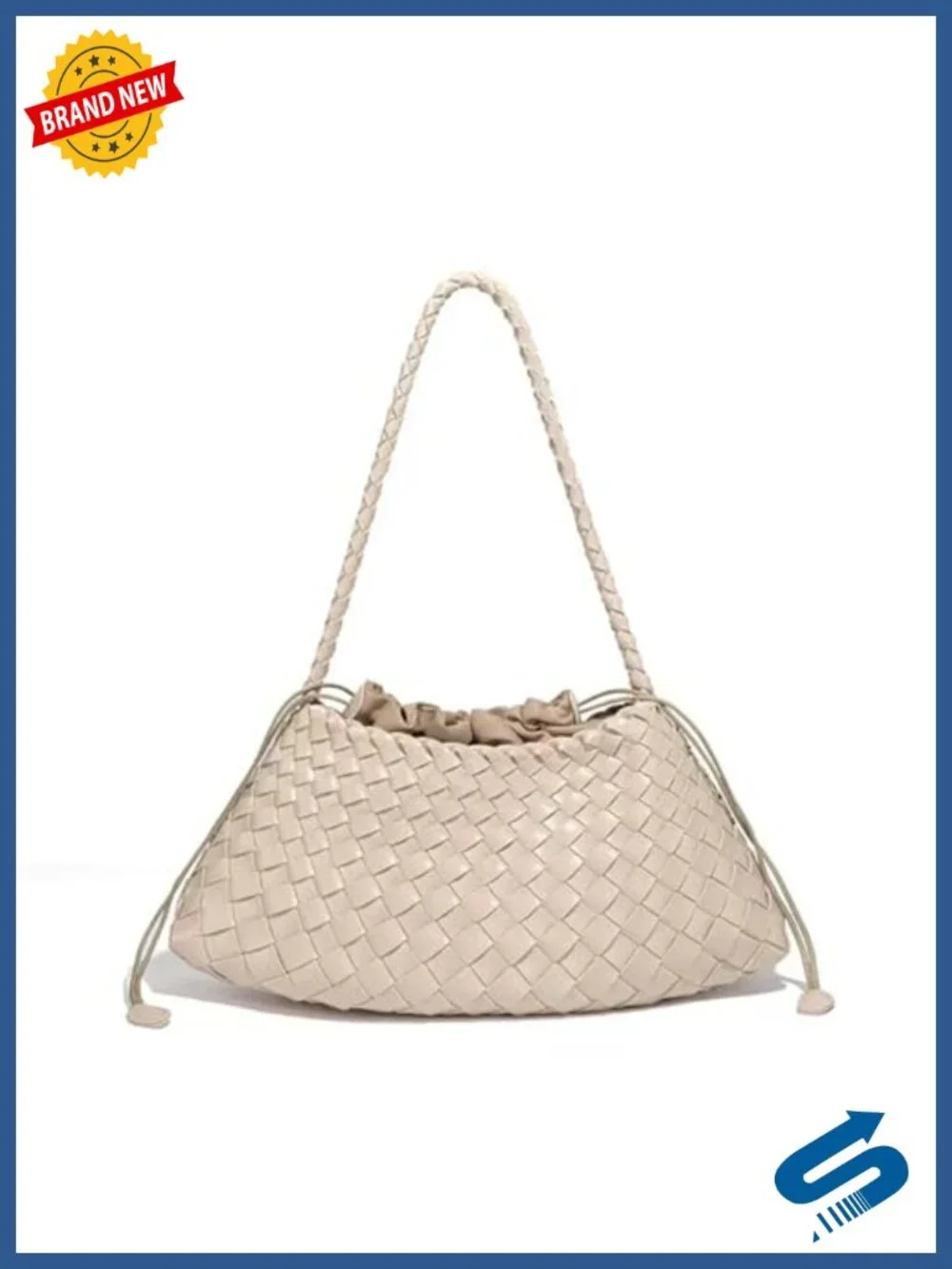 Handwoven Leather Tote Shoulder Bag Vintage Style Women Purses